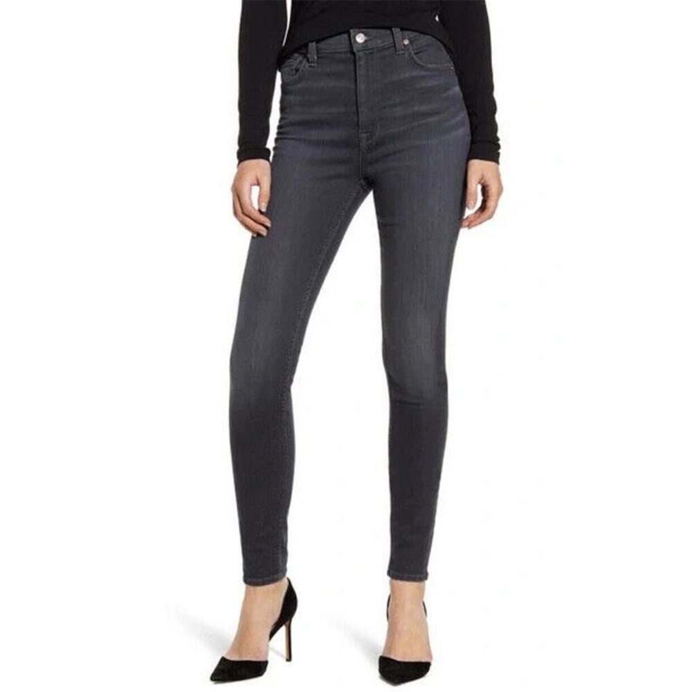 7FAM 7 FOR ALL MANKIND Washed Black Gray The Skinny Jeans